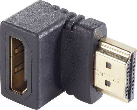 HDMI Átalakító [1x HDMI dugó - 1x HDMI alj] 90°-ban felfelé hajlítva aranyozott érintkező SpeaKa Pro 2. kép