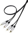 RCA audio kábel 1 m, 2x RCA dugó - 2x RCA dugó, fekete, aranyozott, SuperSoft, SpeaKa Professional S bélyegkép