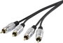 RCA audio kábel 1 m, 2x RCA dugó - 2x RCA dugó, fekete, aranyozott, SuperSoft, SpeaKa Professional S 2. bélyegkép