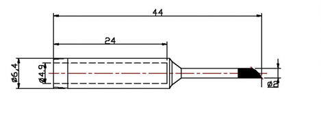 TOOLCRAFT N9-2 Forrasztóhegy Ferdén levágott, 45° Hegy méret 2 mm Csúcs hossza 44 mm Tartalom, tarta 5. kép