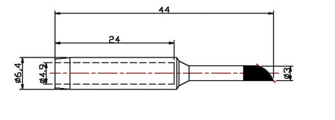 TOOLCRAFT N9-3 Forrasztóhegy Ferdén levágott, 45° Hegy méret 3 mm Csúcs hossza 44 mm Tartalom, tarta 5. kép