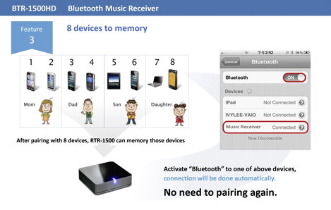 Bluetooth zene vevő Bluetooth 5.0, AptX technológia, 20 m, Renkforce RF-4294750 10. kép
