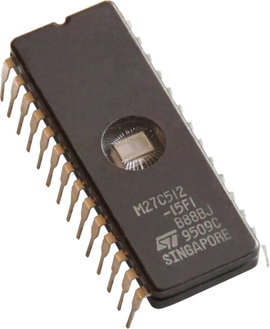 STMicroelectronics M27C512-DIP28W Tároló IC CDIP-28 EPROM 512 kbit 64 K x 8