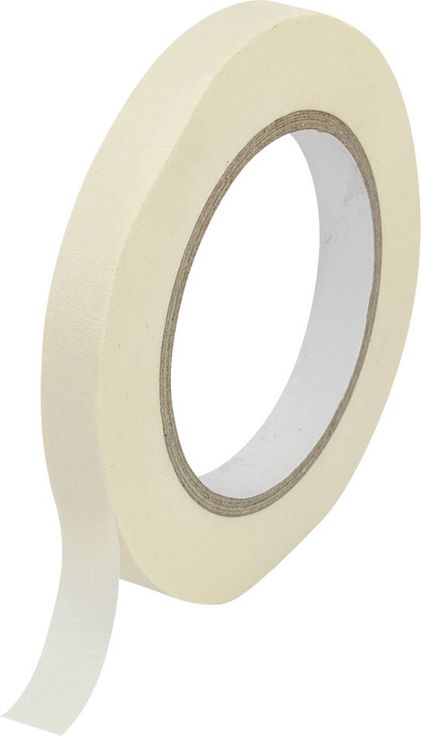 Krepp ragasztószalag, fehér, (H x Sz) 50 m x 12,5 mm, kaucsuk, tartalom: 1 tekercs, Toolcraft