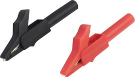 VOLTCRAFT MSK-102 Krokodilcsipesz 4 mm-es alj Fekete, Piros