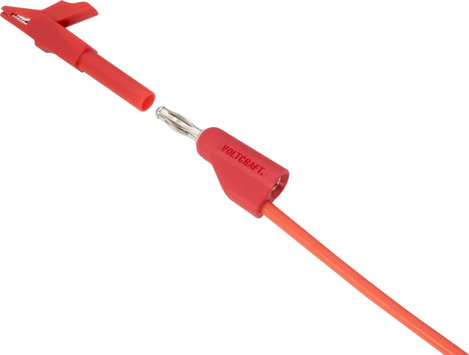 VOLTCRAFT MSK-102 Krokodilcsipesz 4 mm-es alj Fekete, Piros 2. kép