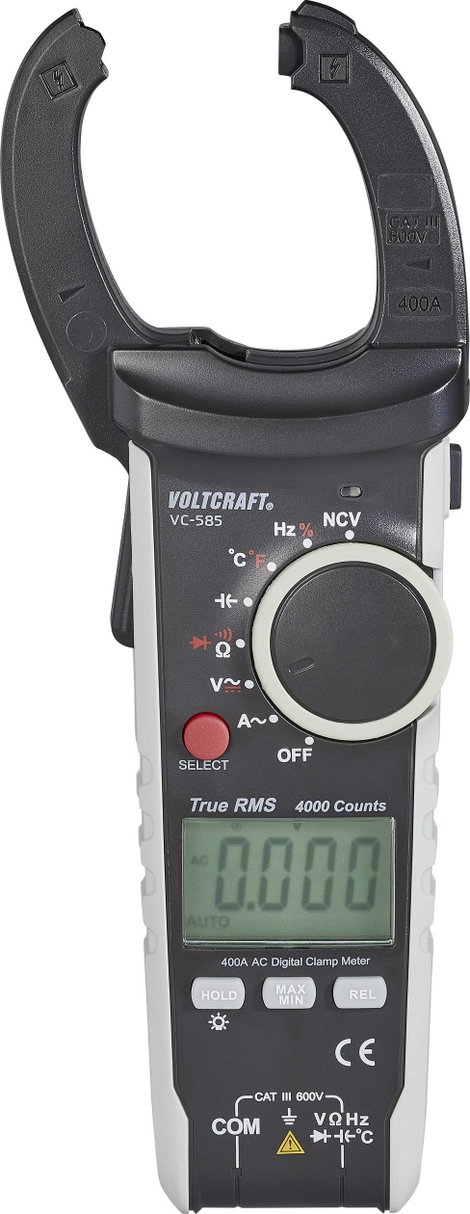 Digitális AC lakatfogó True RMS, Voltcraft VC585, ISO kalibrált 4. kép