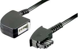 Basetech Telefon Hosszabbítókábel [1x TAE-F dugó - 1x TAE-F alj] 15.00 m Fekete