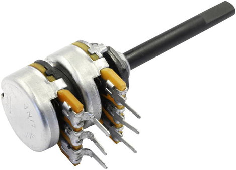 OMEG PC2G16BU CEP F22 F:35 A100K Omeg Forgató potenciométer Sztereó 0.25 W 100 kΩ 1 db