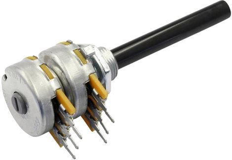 OMEG PC2G20BU CEBS F1 L:50 A220K Omeg Forgató potenciométer Sztereó 0.2 W 220 kΩ 1 db