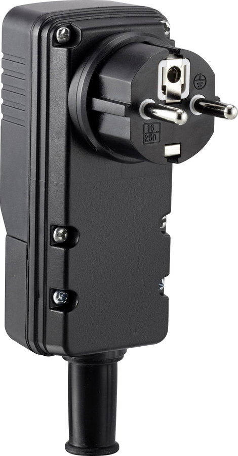 Személyvédő csatlakozódugó PRCD-vel 230 V IP54 10 mA, fekete, Sygonix SY-3779070 2. kép