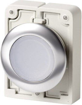 Eaton 182925 M30C-FDL-W Nyomógomb lapos, kerek, krómozott Fehér 1 db