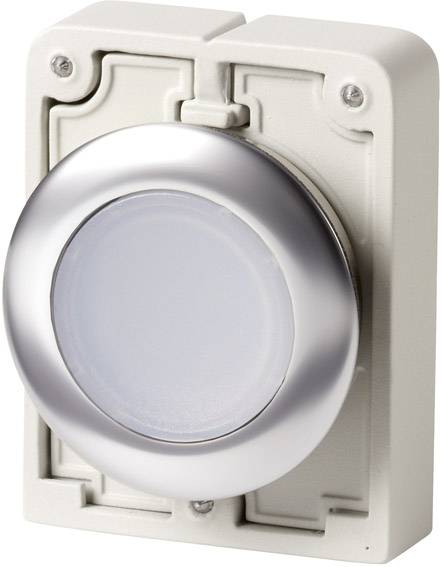 Eaton 182925 M30C-FDL-W Nyomógomb lapos, kerek, krómozott Fehér 1 db