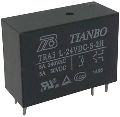 Tianbo Electronics TRA3 L-24VDC-S-2H Nyák relé 24 V/DC 8 A 2 záró 1 db