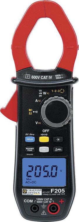 Chauvin Arnoux F205 Lakatfogó digitális CAT III 1000 V, CAT IV 600 V Kijelző (digitek): 6000