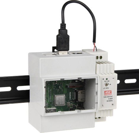 Joy-it rb-case+07 SBC ház Alkalmas: Raspberry Pi Profilsínre szereléshez Szürke 2. kép