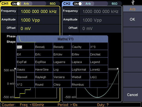 Hálózatról működő függvénygenerátor 1 µHz - 250 MHz 2 csatornás, Voltcraft FG-32502T 10. kép