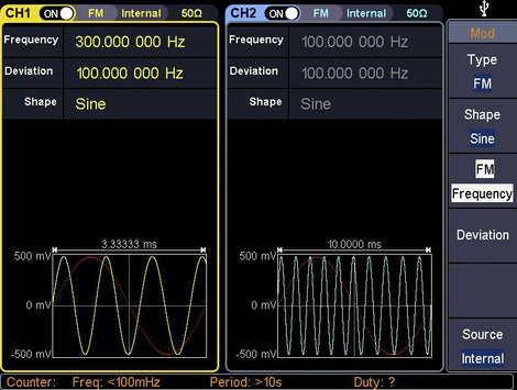Hálózatról működő függvénygenerátor 1 µHz - 250 MHz 2 csatornás, Voltcraft FG-32502T 15. kép