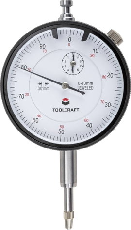 Mérőóra, indikátoróra, 10 mm, leolvasás: 0.01 mm, Toolcraft TO-6443499