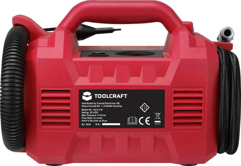 Akkus kompresszor 10 bar 20 V, Toolcraft KLK-118 TAWB-200 TO-6448041 6. kép