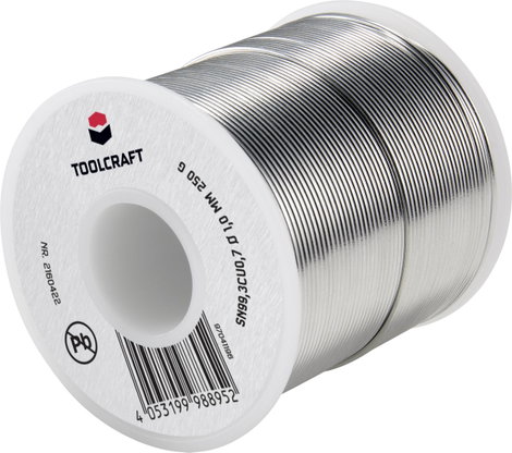 TOOLCRAFT Forrasztóón, ólommentes Tekercs Sn99,3Cu0,7 ROL1 250 g 1 mm