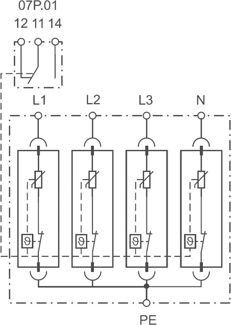 Finder 7P.25.8.275.1020 7P.25.8.275.1020 Túlfeszültségvédő-levezető 20 kA 1 db 2. kép