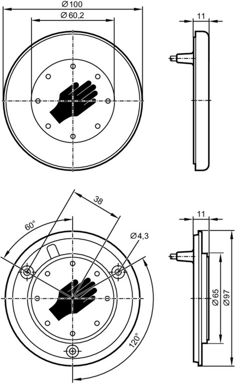 ifm Electronic Kapacitív közelítés kapcsoló KT5001 KT5001 PNP (Ø x Ma) 100 mm x 11 mm 3. kép
