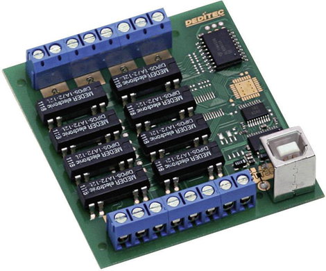 Deditec USB-RELAIS-8_A USB-RELAIS-8_A Kimeneti modul USB Relé kimenetek száma: 8