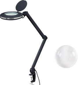 TOOLCRAFT 2178491 LED nagyító lámpa fekete 5 127 mm-es, 5D 2,25X szorítótartóval
