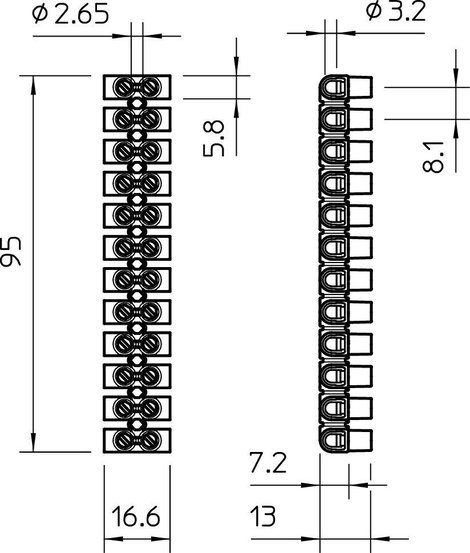 OBO Bettermann 2056070 Sorkapocs hajlékony: - merev: 4-4 mm² Pólusszám: 12 1 db Fehér 2. kép