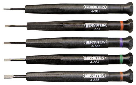 Órás csavarhúzó készlet, 5 részes készlet 1/1.5/2/2.5/3 mm Bernstein 4-380 2. kép