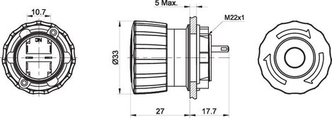 TRU COMPONENTS TC-LAS1-A22Y-01TSB Vészkikapcsoló 250 V/AC 3 A 1 nyitó IP65 1 db 3. kép