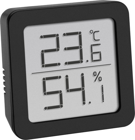 Digitális hőmérséklet- és légnedvesség mérő, fekete, TFA Dostmann 30.5051.01