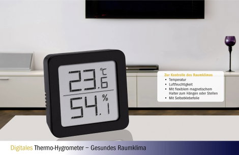Digitális hőmérséklet- és légnedvesség mérő, fekete, TFA Dostmann 30.5051.01 3. kép