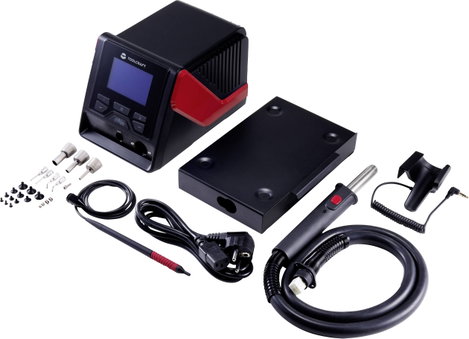 Nagy teljesítményű, digitális forrasztó- és kiforrasztóállomás 100-480°C 1000 W, Toolcraft TPS-800 8. kép