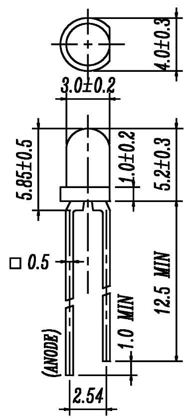 LED 3MM, piros, 204-10SDRD/S530-A3 2. kép