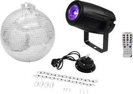 Eurolite LED Diszkógömb készlet Motorral, LED-es világítással 30 cm