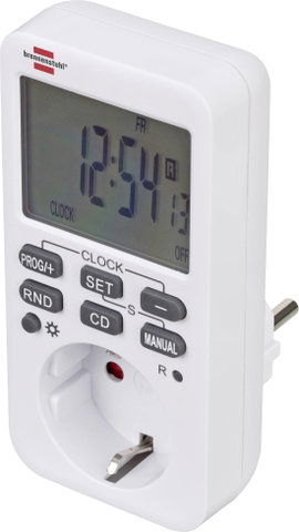 Brennenstuhl 1506320 Időkapcsoló óra Digitális Heti program 3600 W IP20 Visszaszámláló funkció, Foly