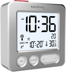 Techno Line WT 265 Rádiójel vezérlésű Ébresztőóra Ezüst Riasztási idők 1