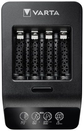 Hengeres akku töltő + 4 db ceruzaakku, Varta LCD Smart Charger 57684101441