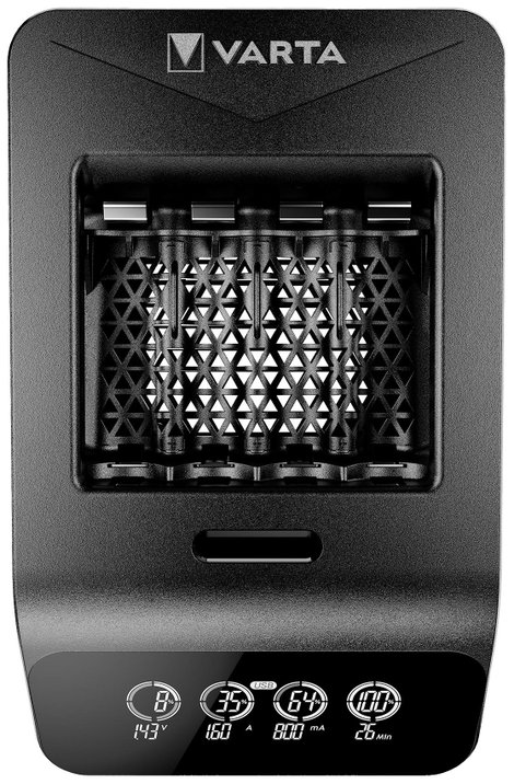 Hengeres akku töltő + 4 db ceruzaakku, Varta LCD Smart Charger 57684101441 5. kép