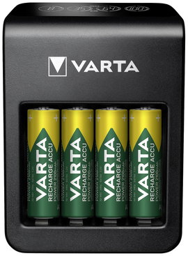 Varta LCD Plug Charger+ 4x 56706 Hengeres akku töltő NiMH Mikro (AAA), Ceruza (AA), 9 V-os
