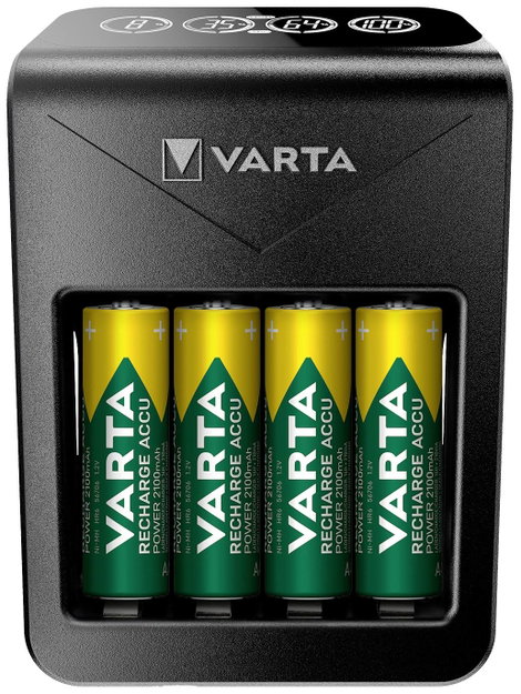 Varta LCD Plug Charger+ 4x 56706 Hengeres akku töltő NiMH Mikro (AAA), Ceruza (AA), 9 V-os 6. kép