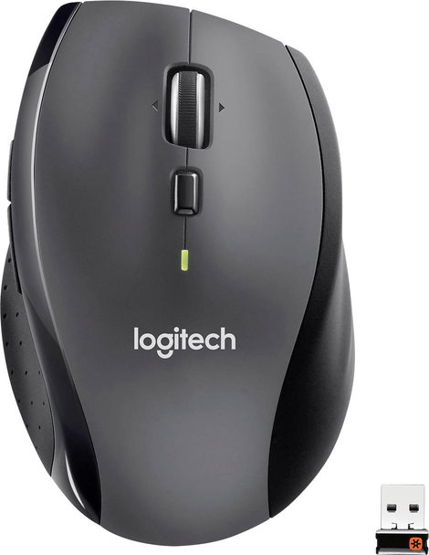 Logitech M705 Marathon Ergonomikus egér Rádiójel vezérlésű Lézer Fekete, Ezüst 7 Gombok 1000 dpi Erg 2. kép