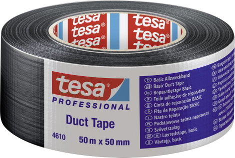 Szövet ragasztószalag 50 m x 50 mm, fekete, tesa® Professional 04610-00004-00