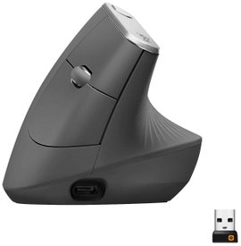 Logitech MX Vertical Ergonomikus egér Bluetooth™, Rádiójel vezérlésű Optikai Fekete, Ezüst 4 Gombok 
