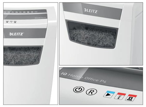 Részecskevágós iratmegsemmisítő 4x 28 mm 23 l, max. 10 lap, Leitz IQ Home Office P-4 3. kép