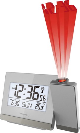 Rádiójel vezérlésű kivetítős óra, ezüst, Techno Line WT538