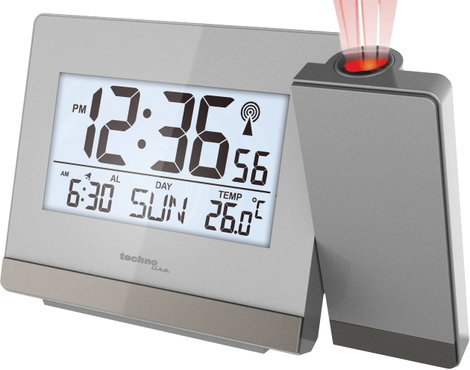 Rádiójel vezérlésű kivetítős óra, ezüst, Techno Line WT538 3. kép