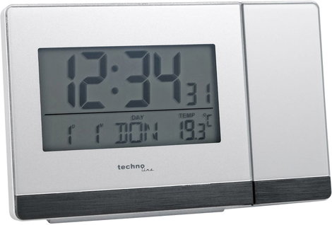 Rádiójel vezérlésű kivetítős óra, ezüst, Techno Line WT538 5. kép